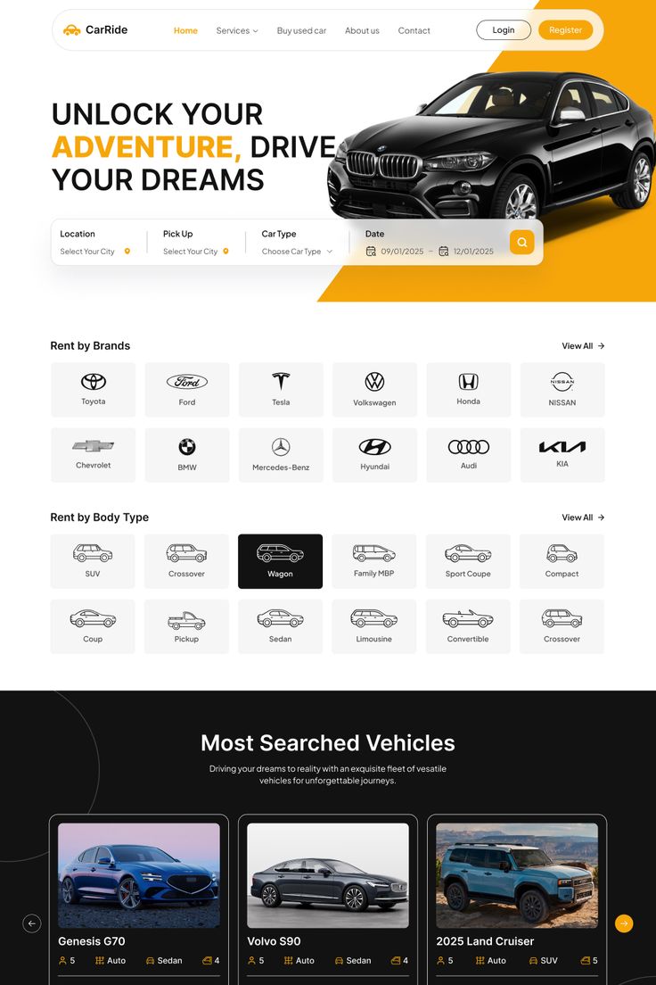 Разработка UI/UX для сайта аренды авто в Уфе 1 Разработка UI/UX для сайта аренды авто в Уфе