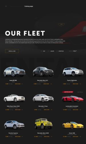 Разработка концепта сайта для аренды люксовых авто в Санкт-Петербурге
