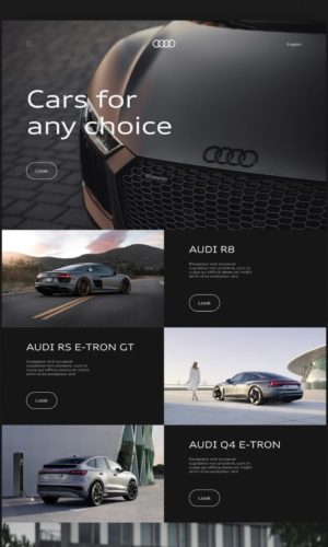 Разработка концепта редизайна лендинга магазина Audi в Екатеринбурге