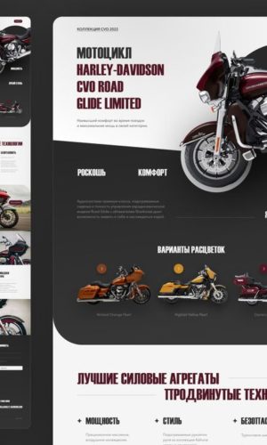 Разработка концепта сайта для мотоциклов Harley-Davidson в Москве