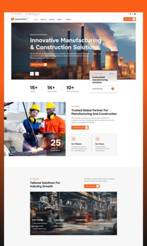 Разработка сайта по шаблону IndustryFlow для производственной компании в Серпухове