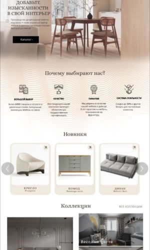 Разработка сайта для мебельной компании в Санкт-Петербурге (ТЦ «Галерея»)