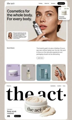 Разработка сайта для бренда The Act Cosmetics | Москва в Чебоксарах