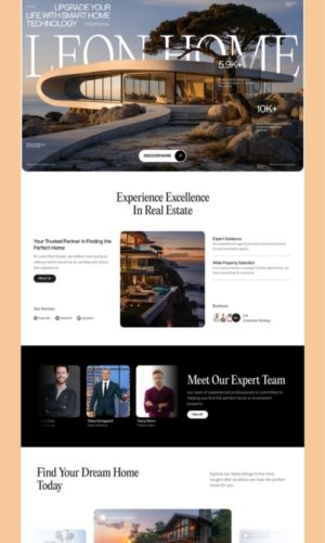Разработка лендинга LeonHome для элитной недвижимости в Химках