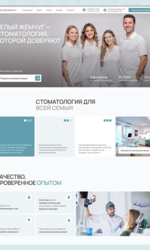 Разработка первых блоков сайта для стоматологии в Москве (ТЦ «Авиапарк»)