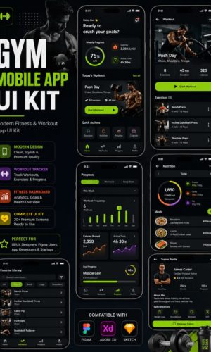 Разработка UI-кита для фитнес-приложения Gym в Чебоксарах